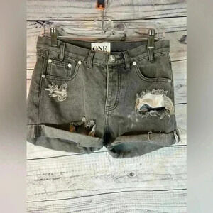 One by one teaspoon distressed denim shorts